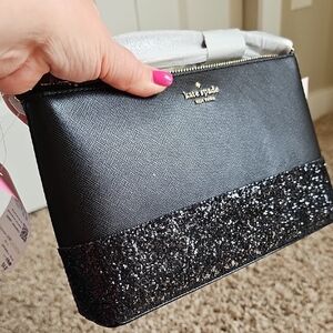 Kate Spade Black Crossbody Bag with Glitter Detail